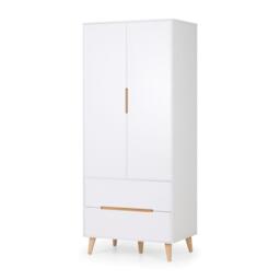 Alicia - 2 Door Combination Wardrobe - White/Oak - Wooden - Happy Beds - thumbnail 3