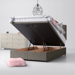 Single - Divan Bed and Victor Buttoned Headboard - Dark Grey - Fabric - 3ft - Happy Beds - thumbnail 5
