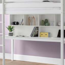 Titan - Single - Kids High Sleeper Bed - White - Wood - 3ft - Happy Beds - thumbnail 4