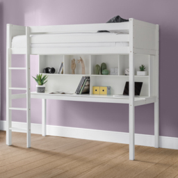 Titan - Single - Kids High Sleeper Bed - White - Wood - 3ft - Happy Beds - thumbnail 1