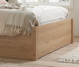 Croxley - Double - Ottoman Storage Bed Frame - Oak - Rattan Wood - 4ft6 - Happy Beds - thumbnail 4