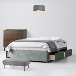 King Size - Divan Bed - Light Grey - Velvet - 5ft - Happy Beds - thumbnail 3