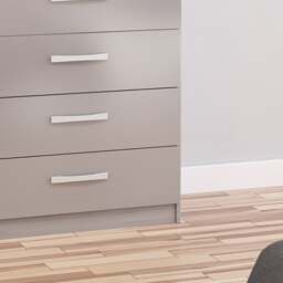 Lynx - 5 Drawer Chest - Grey - Wooden - Happy Beds - thumbnail 4
