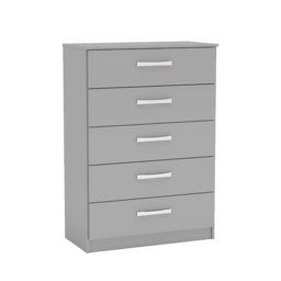 Lynx - 5 Drawer Chest - Grey - Wooden - Happy Beds - thumbnail 2