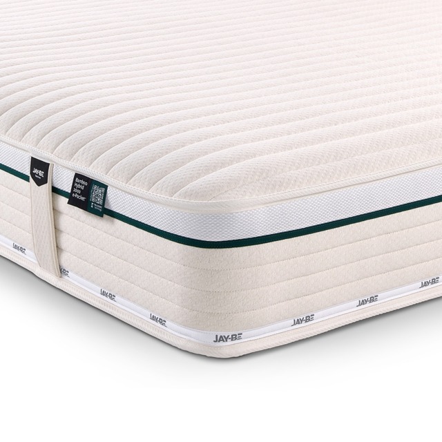 Jay-Be - Single - Natural Fresh Bamboo Hybrid 2000 e - Pocket Pocket Spring Mattress - Fabric - Vacuum Packed - 3ft - image 1