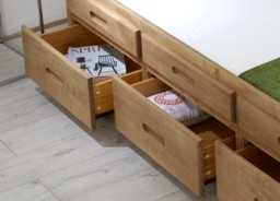Captains - Single - High Foot-End Guest Bed - Storage and Underbed Trundle - Waxed Pine - Wooden - 3ft - Happy Beds - thumbnail 7