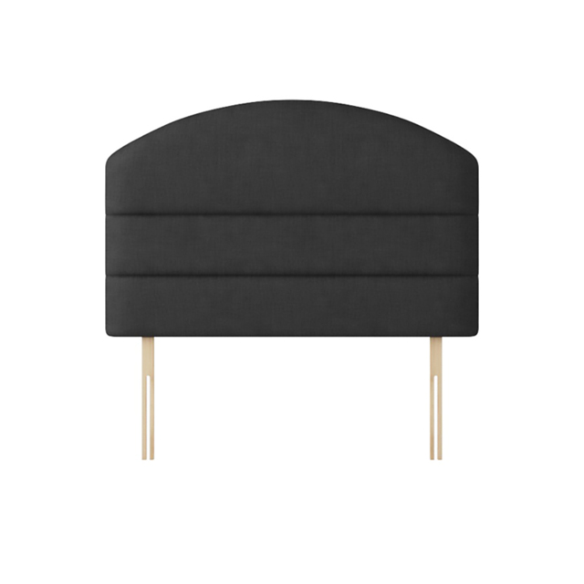 Dudley - Small Double - Lined Headboard - Dark Grey - Charcoal - Fabric - 4ft - Happy Beds - image 1