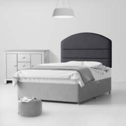 Dudley - Small Double - Lined Headboard - Dark Grey - Charcoal - Fabric - 4ft - Happy Beds - thumbnail 2
