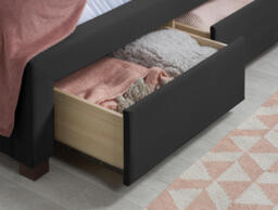 Woodbury - Super King Size - 4 Drawer Storage Bed - Black - Velvet - 6ft - Happy Beds - thumbnail 8