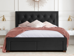 Woodbury - Super King Size - 4 Drawer Storage Bed - Black - Velvet - 6ft - Happy Beds - thumbnail 6