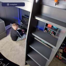 Galaxy - Single - Gaming High Sleeper Bed - Grey - Wood - 3ft - Happy Beds - thumbnail 5