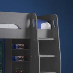 Galaxy - Single - Gaming High Sleeper Bed - Grey - Wood - 3ft - Happy Beds - thumbnail 6