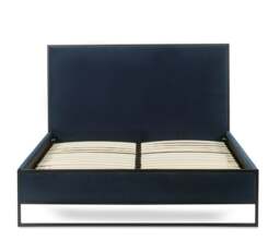Cooper - King Size - Low Foot-End Bed - Navy Blue/Black - Fabric/Metal - 5ft - Happy Beds - thumbnail 7
