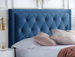 Woodbury - Double - 4 Drawer Storage Bed - Blue - Velvet - 4ft6 - Happy Beds - thumbnail 4