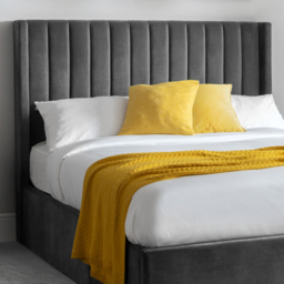 Langham - Super King Size - Ottoman Storage Bed - Grey - Velvet - 6ft - Happy Beds - thumbnail 3