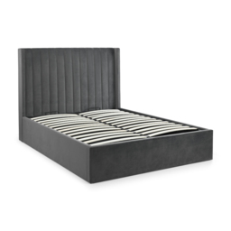 Langham - Super King Size - Ottoman Storage Bed - Grey - Velvet - 6ft - Happy Beds - thumbnail 8