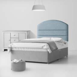 Dudley - Small Double - Lined Headboard - Duck Egg Blue - Fabric - 4ft - Happy Beds - thumbnail 2