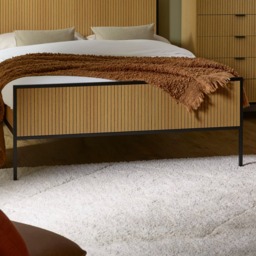 Sia - King Size - Low Foot End Bed - Oak/Black - Wooden/Metal - 5ft - thumbnail 5