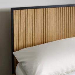 Sia - King Size - Low Foot End Bed - Oak/Black - Wooden/Metal - 5ft - thumbnail 4