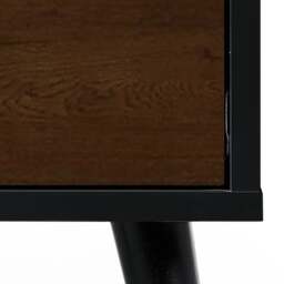 Alba – 2-Drawer Bedside Table – Walnut and Black – Lacquered MDF - Happy Beds - thumbnail 4