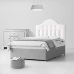 Victor - Single - Buttoned Headboard - White - Fabric - 3ft - Happy Beds - thumbnail 2