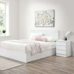 Oslo - 3 Drawer Bedside Table - White - Wooden - Happy Beds - thumbnail 2