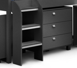 Kimbo - Single - Kids Cabin Bed Frame - Dark Grey - Anthracite - Drawers and Desk - 3ft - Happy Beds - thumbnail 5