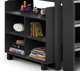 Kimbo - Single - Kids Cabin Bed Frame - Dark Grey - Anthracite - Drawers and Desk - 3ft - Happy Beds - thumbnail 4