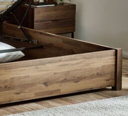 Westbrook – King Size – Platform Ottoman Storage Bed – Rustic– Wooden – 5ft - Happy Beds - thumbnail 5