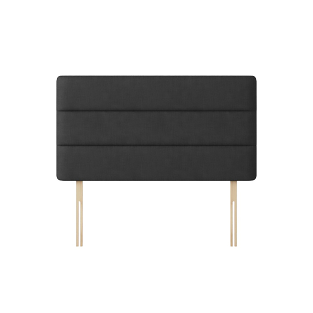 Cornell - Small Single - Lined Headboard - Dark Grey - Charcoal - Fabric - 2ft6 - Happy Beds - image 1