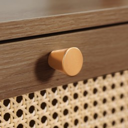 Croxley - 1 Drawer Bedside Table - Walnut - Rattan - Wooden - Happy Beds - thumbnail 3