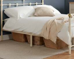 Atlas - Small Double - Cream & Brass Metal Bed Frame - Small Double -Happy Beds - thumbnail 2