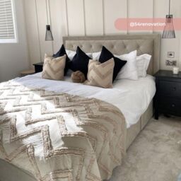 Woodbury - Double - 4 Drawer Storage Bed - Warm Stone - Velvet - 4ft6 - Happy Beds - thumbnail 3