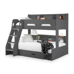 Orion - Kids Triple Sleeper Bed - Storage - Dark Grey - Wood - 3ft and 4ft - Happy Beds - thumbnail 8