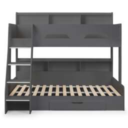 Orion - Kids Triple Sleeper Bed - Storage - Dark Grey - Wood - 3ft and 4ft - Happy Beds - thumbnail 7