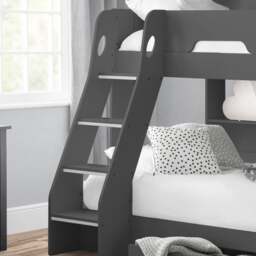 Orion - Kids Triple Sleeper Bed - Storage - Dark Grey - Wood - 3ft and 4ft - Happy Beds - thumbnail 4