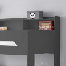 Orion - Kids Triple Sleeper Bed - Storage - Dark Grey - Wood - 3ft and 4ft - Happy Beds - thumbnail 3