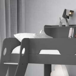 Orion - Kids Triple Sleeper Bed - Storage - Dark Grey - Wood - 3ft and 4ft - Happy Beds - thumbnail 2