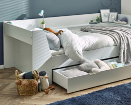 Cyclone - Single – Day Bed with Underbed Storage Drawer - White - Wooden - 3ft - thumbnail 3