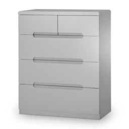 Manhattan - 3+2 Drawer Chest - Grey - Wooden - Happy Beds - thumbnail 1