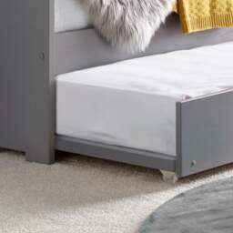Tyler - Single Day Bed - Guest Bed with Underbed Trundle - Grey - Wooden - 3ft - Happy Beds - thumbnail 7