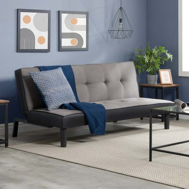 Aurora - Fabric Sofa Bed - Grey - Velvet - Happy Beds - image 1
