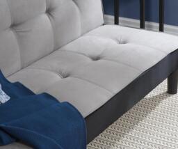 Aurora - Fabric Sofa Bed - Grey - Velvet - Happy Beds - thumbnail 4