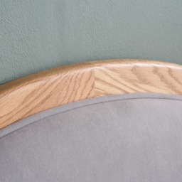 Liana - King-Size - Curved Headboard Bed - Grey/Oak - Fabric/Wood - 5ft - thumbnail 3