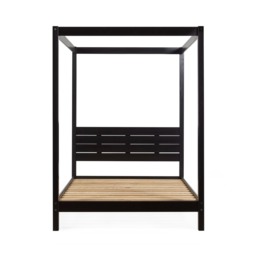 Roxanne - Double - Canopy Bed - Black - Wooden - 4ft6 - Happy Beds - thumbnail 8