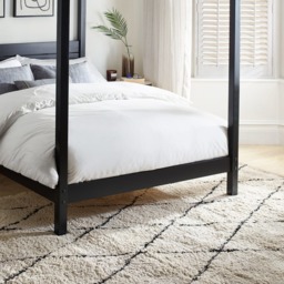 Roxanne - Double - Canopy Bed - Black - Wooden - 4ft6 - Happy Beds - thumbnail 4