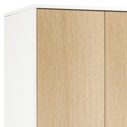 Alba – 2 Door Wardrobe – White and Oak – Lacquered MDF - Happy Beds - thumbnail 6