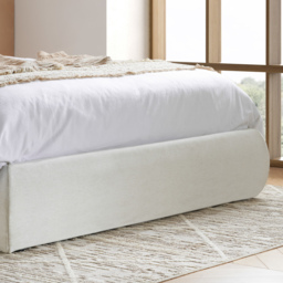 Lanis - Double - Ottoman Storage Bed - Cream - Linen Fabric - 4ft6 - thumbnail 7