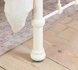 Bronte King Size Cream Metal Bed Frame - Victorian Style - Brass Finials and Top Rail - 5ft - Happy Beds - thumbnail 6