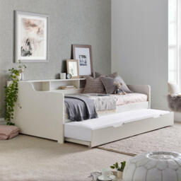 Tyler - Single - Trundle Guest Bed Only - White - Wood - 3ft - Happy Beds - thumbnail 6